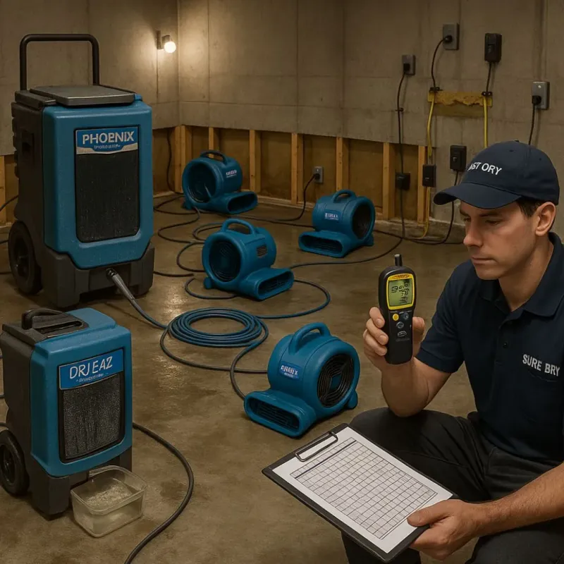 Structural Drying and Dehumidification process in Guyton, GA